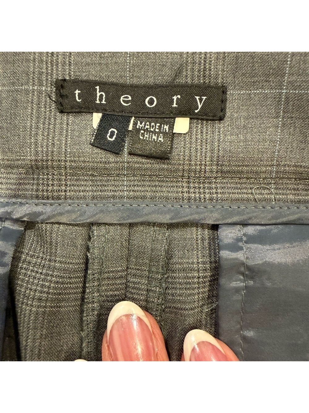 Theory Grey Pencil Skirt Womens Size 0 Tailored Career Office - Picture 2 of 6
